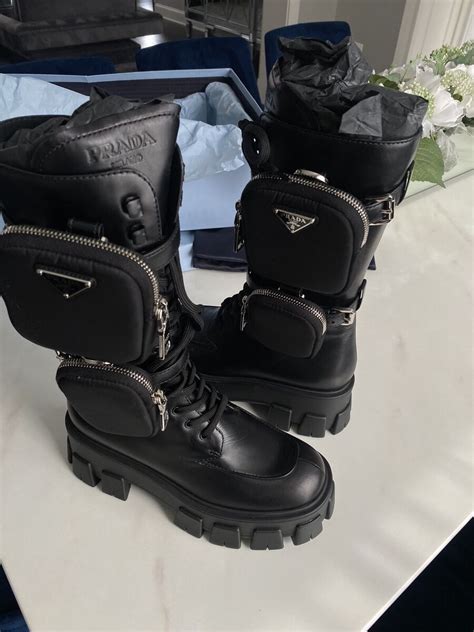 prada hiking boots ebay|Prada combat boots with pouches.